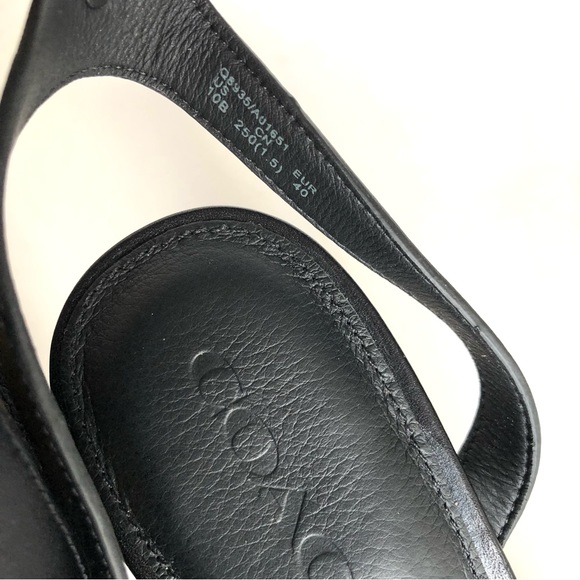 Coach Meg Black Leather Ankle Strap Heeled Sandals Women’s Size 10B - Picture 8 of 9